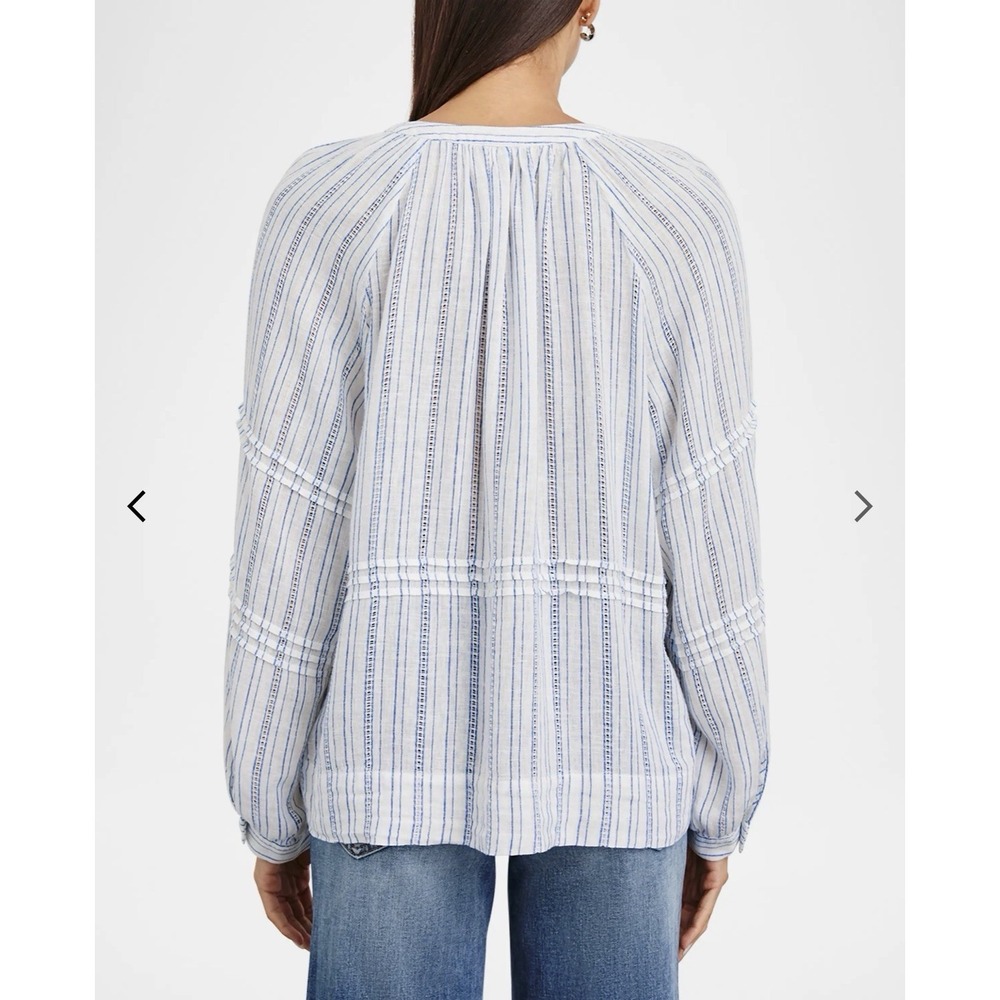 Rails Frances Sonoma Stripe Sz M Balloon Sleeve  Button Down Linen Blend - Picture 3 of 16